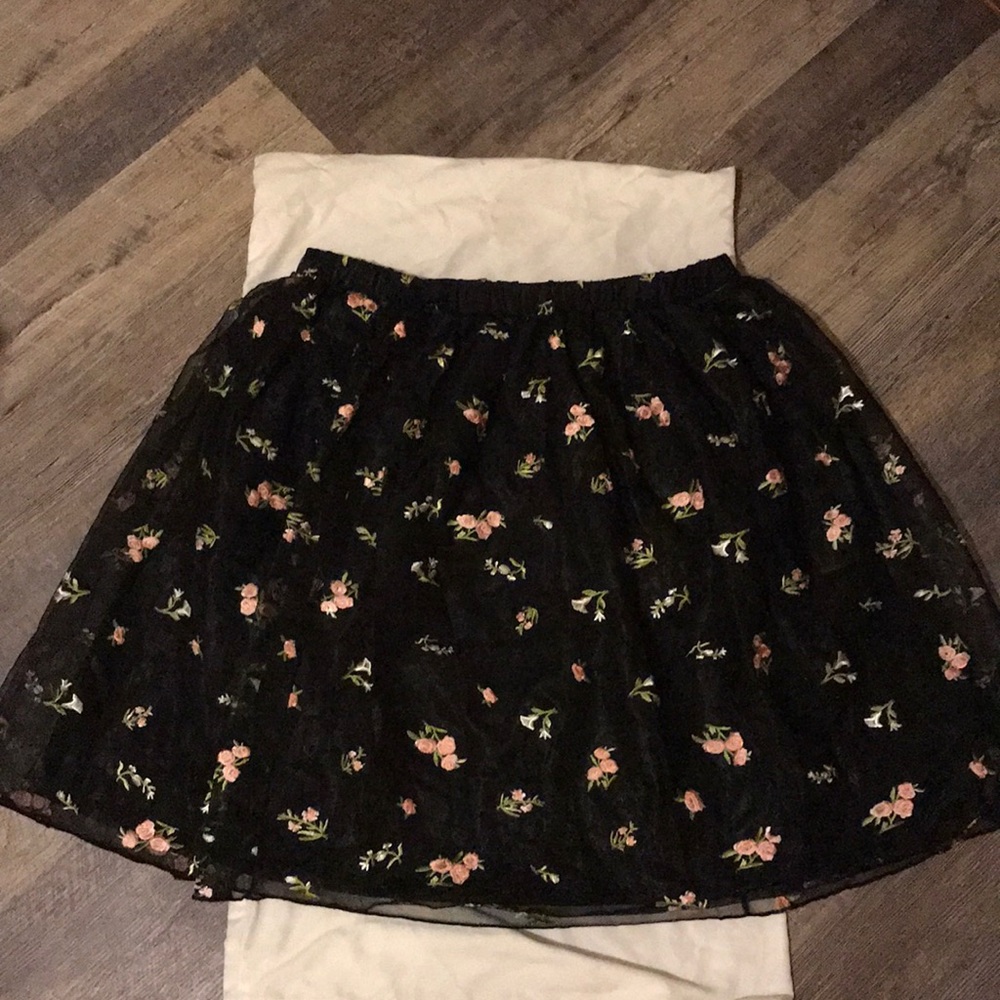 She in Floral Mid Length Skirt
